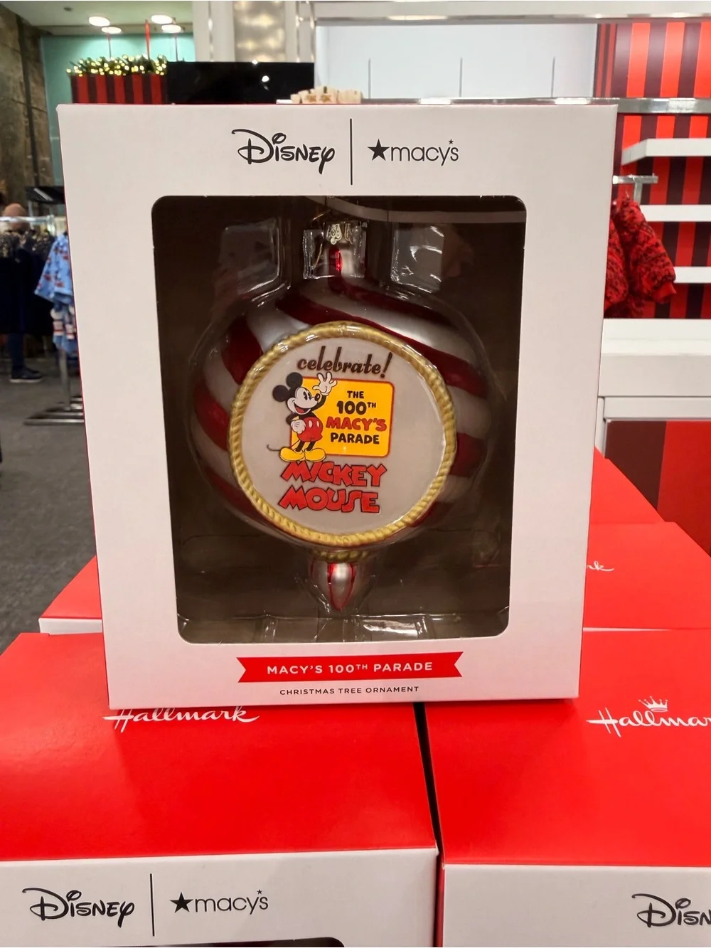 Macy's Red, White & Gold Mickey Mouse Parade Holiday Ornament